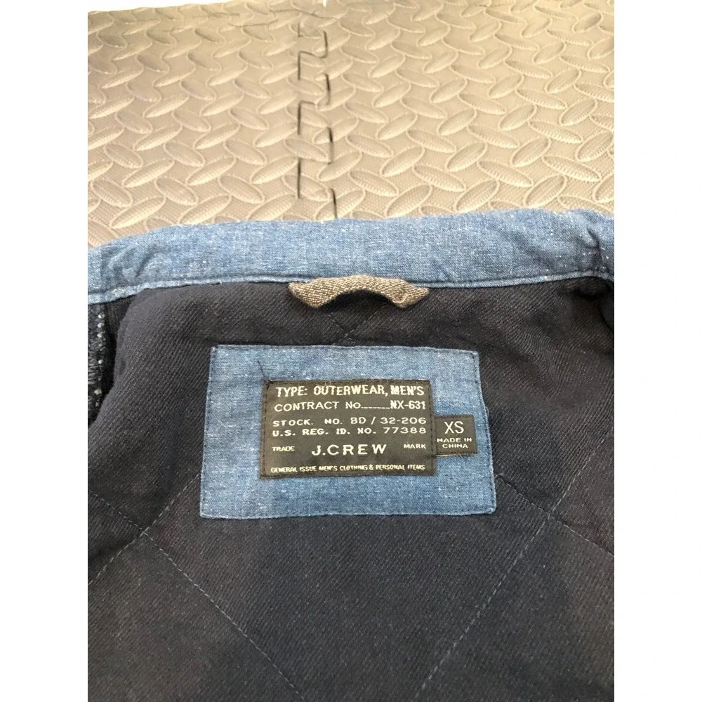 J.Crew Sussex Quilted Jacket Mens XS Blue B0596 Thermore Insulated Utility